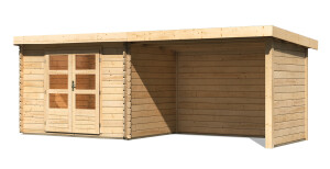 Product detail of Dřevěný domek KARIBU BASTRUP 3 + přístavek 300 cm včetně zadní a boční stěny (91533) natur LG3012
