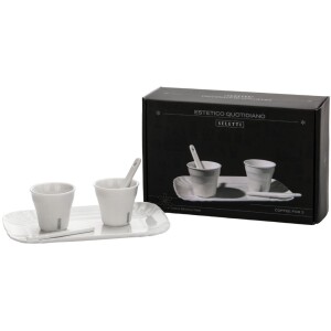 Product detail of Šálek na espresso ESTETICO QUOTIDIANO, sada 2 ks,  se lžičkami a podnosem, bílá, Seletti