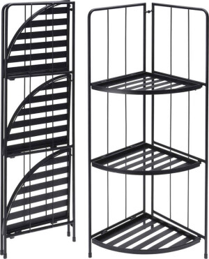 Product detail of PROGARDEN Stojan na květiny kovový rohový 3 patra 90 cm černá KO-X71000110