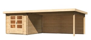 Product detail of Dřevěný domek KARIBU BASTRUP 4 + přístavek 400 cm včetně zadní stěny (9306) natur LG2882