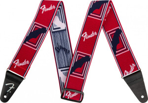 Product detail of Fender Weighless Monogrammed Strap Red / White / Blue