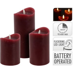 Product detail of HOMESTYLING LED svíčka sada 3 ks červená KO-AX5432720