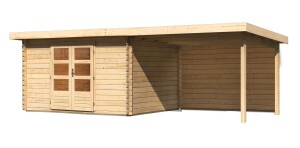 Product detail of Dřevěný domek KARIBU BASTRUP 7 + přístavek 300 cm včetně zadní stěny (9314) natur LG3024