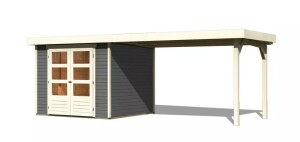 Product detail of Dřevěný domek KARIBU ASKOLA 3,5 + přístavek 280 cm (9148) šedý LG3190