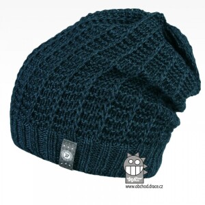 Product detail of Merino pletená čepice Dráče - Harmony 14, tmavě modrá melír Barva: Modrá tmavě, Velikost: 52-54