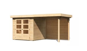 Product detail of Dřevěný domek KARIBU ASKOLA 2 + přístavek 240 cm včetně zadní stěny (9164) natur LG3210