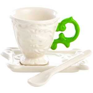 Product detail of Šálek na čaj I-WARES, s podšálkem a lžičkou, zelená, Seletti
