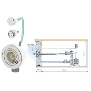 Product detail of Předmontovaná sestava VAG-JET NEREZ (průchod stěnou, čelo protiproudu, ventily, fitinky)