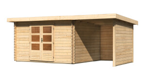 Product detail of Dřevěný domek KARIBU BASTRUP 7 + přístavek 200 cm včetně zadní a boční stěny (78674) natur LG3023