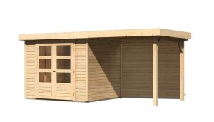 Product detail of Dřevěný domek KARIBU ASKOLA 3 + přístavek 240 cm včetně zadní stěny (9170) natur LG3231