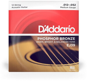 Product detail of D'Addario EJ39 Phosphor Bronze 12 Light - .012 - .052