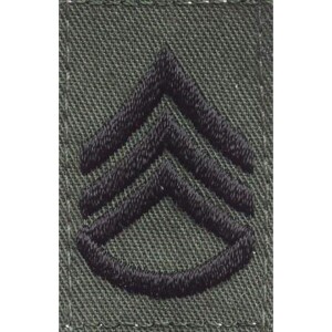 Product detail of Nášivka: Hodnost US ARMY límcová Staff Sergeant olivová | černá