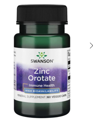 Product detail of Swanson Zinc Orotate, Zinek Orotát, 10mg, 60 kapslí