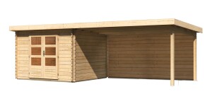 Product detail of Dřevěný domek KARIBU BASTRUP 5 + přístavek 400 cm včetně zadní stěny (9311) natur LG3020