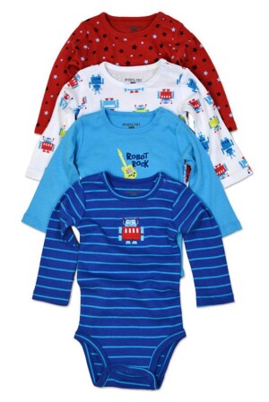 Product detail of body kojenecké 4pack, s dlouhým rukávem, Pidilidi, PD1004, kluk - 74/80 | 9-12m