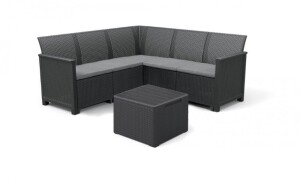 Product detail of Keter Zahradní nábytek Keter Elodie 5místný set s úložným stolem grafitový KT-610664