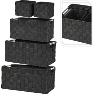 Product detail of HOMESTYLING Sada úložných košíků s rukojeťmi 5 ks černá KO-MA1000630