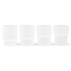 Product detail of Sklenice na vodu RIPPLE 200 ml, sada 4 ks, bílá, ferm LIVING