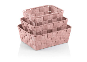 Product detail of KELA Sada košíků Alvaro plast stříbrno-růžová 3 kusy KL-24353