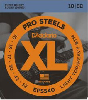 Product detail of D'Addario EPS540 Pro Steels Light Top/Heavy Bottom - .010 - .052