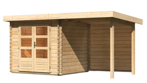 Product detail of Dřevěný domek KARIBU BASTRUP 2 + přístavek 200 cm včetně zadní stěny (9300) natur LG2808