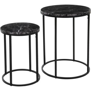 Product detail of HOMESTYLING Servírovací stolky kulaté sada 2 ks černý mramor KO-NB1510000