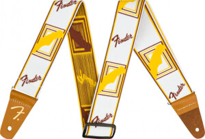 Product detail of Fender Weighless Monogrammed Strap White / Brown / Yellow