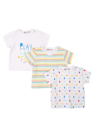 Product detail of Tričko kojenecké s krátkým rukávem 3pack, Minoti, Smiling 4, bílá - 74/80 | 9-12m