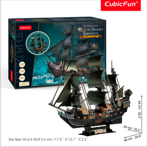 Product detail of CubicFun 3D puzzle Plachetnice Queen Anne's Revenge Svítící 293 ks