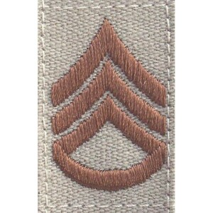 Product detail of Nášivka: Hodnost US ARMY límcová Staff Sergeant béžová | hnědá
