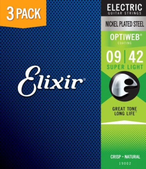 Product detail of Elixir 16550 Optiweb Super Light (9-42) 3-pack