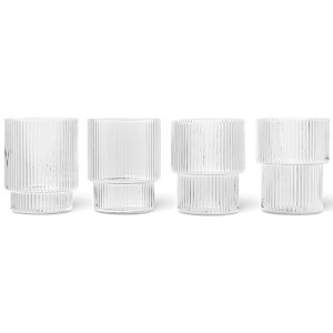 Product detail of Sklenice na vodu RIPPLE 200 ml, sada 4 ks, čirá, ferm LIVING