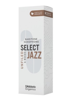 Product detail of D'Addario ORRS05BSX2M Organic Select Jazz Unfiled Baritone Saxophone Reeds 2 Medium - 5 Pack