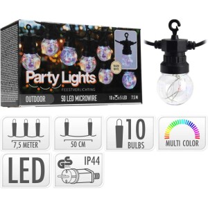 Product detail of PROGARDEN Světelný řetěz LED PARTY 10 žárovek 7,5m barevná KO-LE2100100