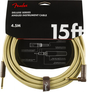 Product detail of Fender Deluxe Series 15 Instrument Cable Angled Tweed