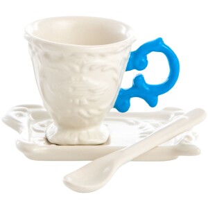 Product detail of Šálek na čaj I-WARES, s podšálkem a lžičkou, světle modrá, Seletti