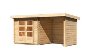 Product detail of Dřevěný domek KARIBU BASTRUP 2 + přístavek 200 cm včetně zadní a boční stěny (73314) natur LG2944