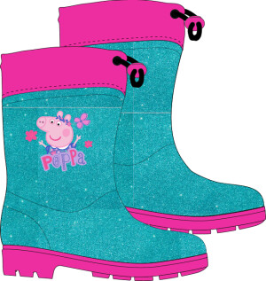 Product detail of Prasátko Pepa - licence Dívčí holínky - Prasátko Peppa 5255773, tyrkysová / třpytky Barva: Tyrkysová, Velikost: 23-24