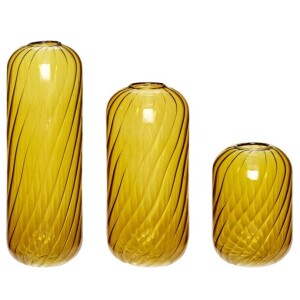 Product detail of Váza FLEUR, sada 3 ks, žlutá, Hübsch