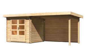Product detail of Dřevěný domek KARIBU BASTRUP 2 + přístavek 300 cm včetně zadní stěny (9301) natur LG2818