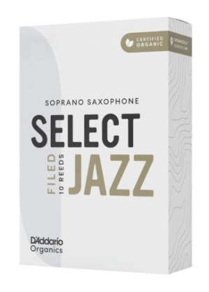 Product detail of D'Addario ORSF10SSX2M Organic Select Jazz Filed Soprano Saxophone Reeds 2 Medium - 10 Pack