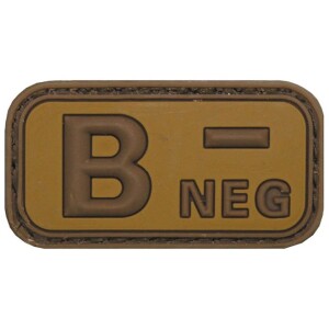 Product detail of Nášivka gumová 3D: Krevní skupina B NEG [50x25] desert
