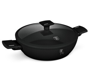 Product detail of BERLINGERHAUS Pánev s titanovým povrchem a poklicí 30 cm Matte Black Collection BH-8186
