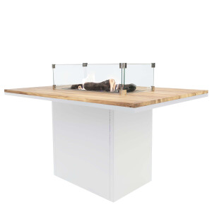 Product detail of Krbový plynový stůl Cosiloft 120 vysoký jídelní stůl bílý rám / deska teak (neobsahuje sklo) COSI