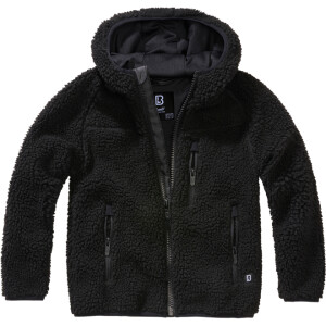 Product detail of Brandit Bunda dětská Kids Teddyfleece Jacket Hooded černá 122/128