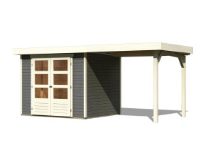 Product detail of Dřevěný domek KARIBU ASKOLA 4 + přístavek 240 cm (92070) šedý LG1719