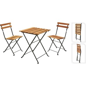 Product detail of PROGARDEN Sada dřevěného skládacího zahradního nábytku 3 ks BISTRO KO-VN3000100