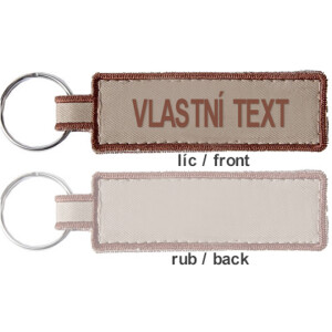 Product detail of Klíčenka: [1x zakázkový text] béžová | hnědá