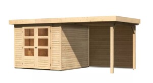 Product detail of Dřevěný domek KARIBU ASKOLA 3,5 + přístavek 240 cm včetně zadní stěny (9176) natur LG3243