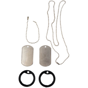 Product detail of ID známka US (Dog Tag) STANDARD - plechy + řetízky + gumičky stříbrná